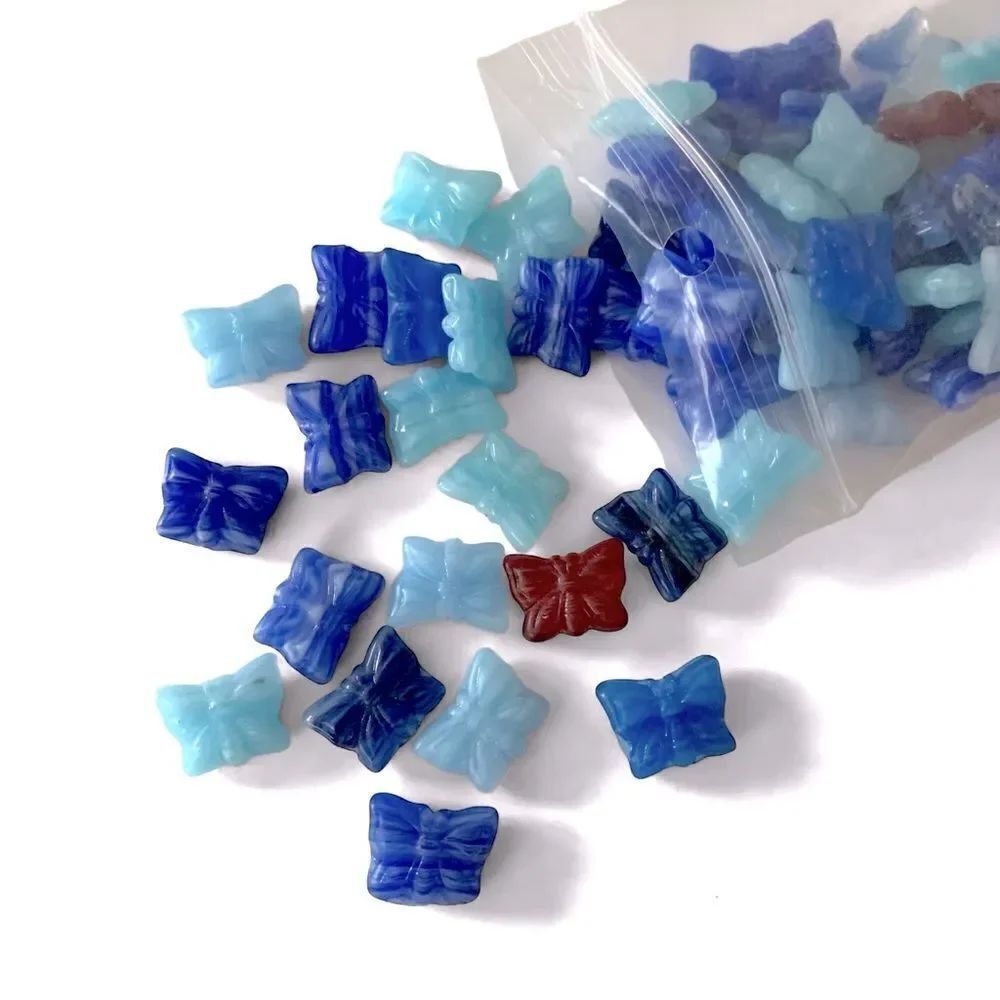 100pc. Czech Glass Butterfly Beads